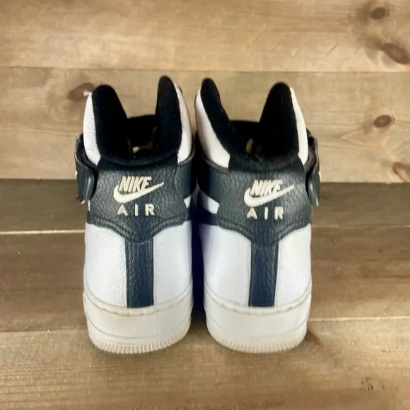 Nike Air Force one Mens size 8 shoes white leather hightop sneakers🖤🖤 - Picture 5 of 7